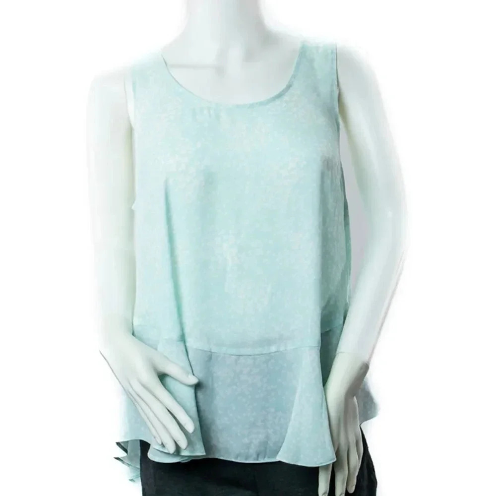 Vince Camuto Printed Peplum Tank Top